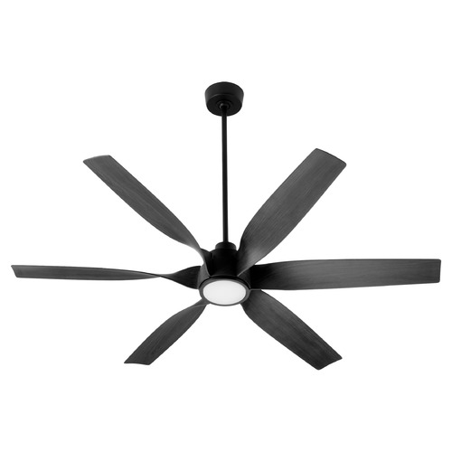 Kimbo Matte Black LED Ceiling Fan by Quorum Lighting