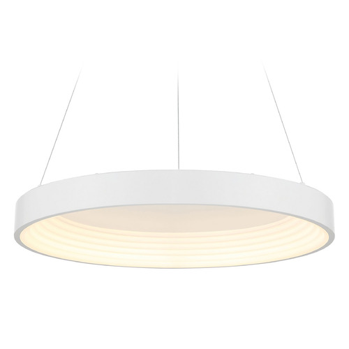 George Kovacs Conc Matte White LED Pendant Light with Drum Shade