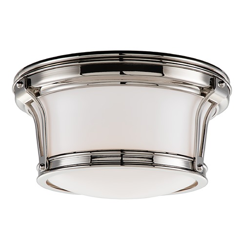 Hudson Valley Lighting Flushmount Light with White Glass in Polished Nickel Finish 6510-PN