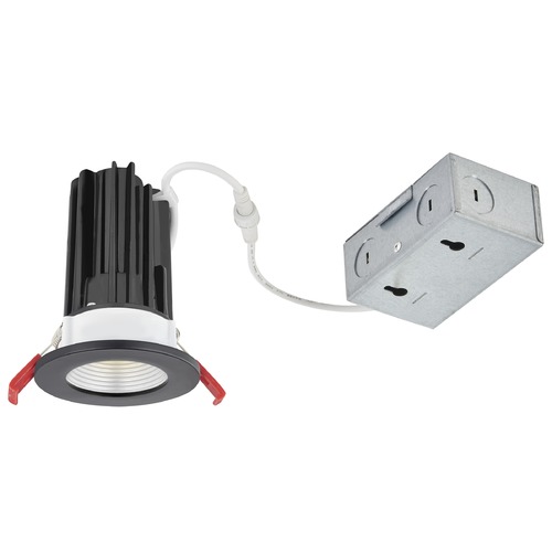 2'' LED Canless 15W Black/Spun Nickel Recessed Downlight 2700K 38Deg IC Rated By Recesso