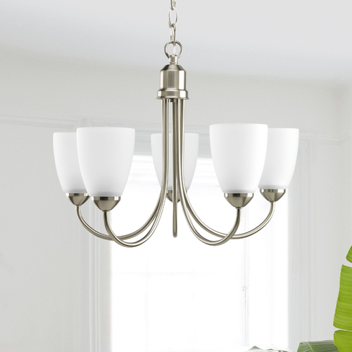 Gather 20.50-Inch Chandelier in Brushed Nickel by Progress Lighting