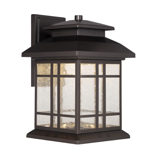 Seeded Glass LED Outdoor Wall Light Oil Rubbed Bronze Designers Fountain Lighting