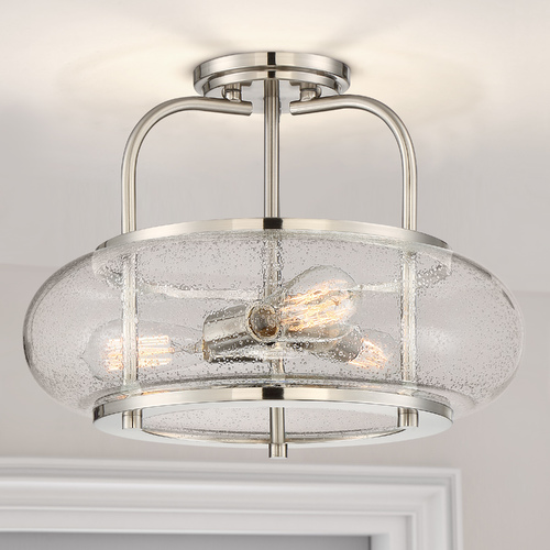 Trilogy Semi-Flush in Brushed Nickel by Quoizel Lighting