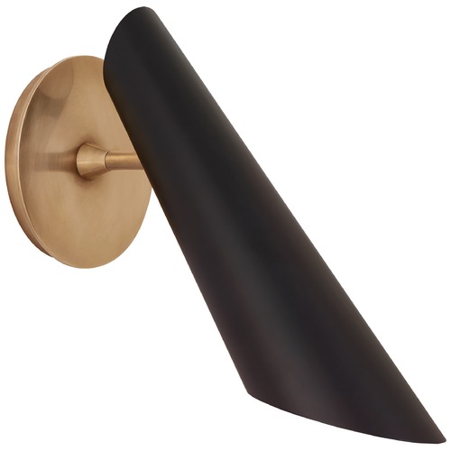 Visual Comfort Aerin Franca Pivoting Shade Sconce in Antique Brass by Visual Comfort ARN2410HABBLK
