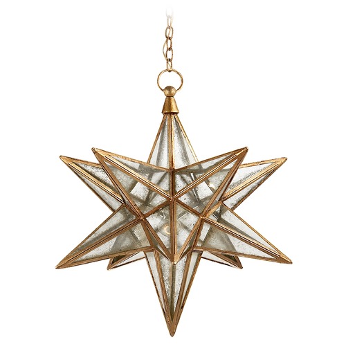 Visual Comfort Signature Collection E.F. Chapman Moravian Star Lantern in Gilded Iron by Visual Comfort Signature CHC5212GIAM