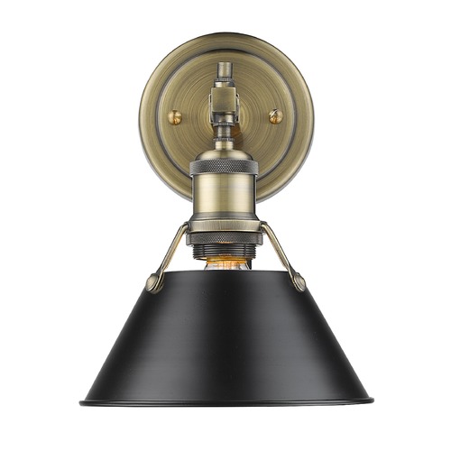 Orwell Wall Sconce in Aged Brass & Black by Golden Lighting