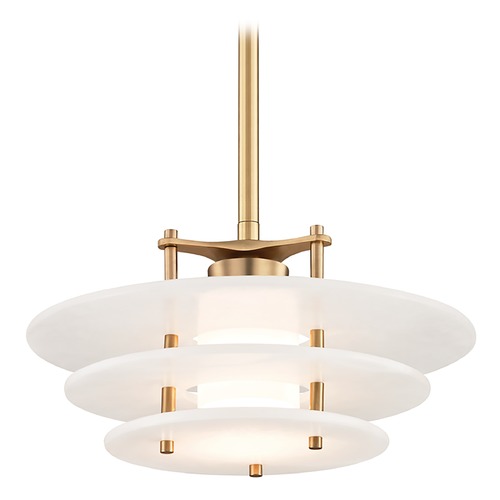 Hudson Valley Lighting Gatsby Aged Brass LED Pendant by Hudson Valley Lighting 9016-AGB