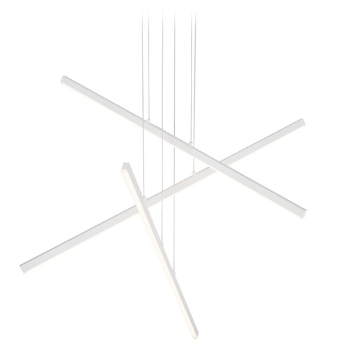 Modern White LED Multi-Light Pendant with Frosted Shade 3000K 7200LM by Kuzco Lighting