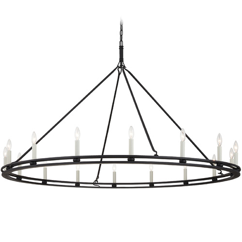 Troy Lighting Sutton Textured Black Chandelier