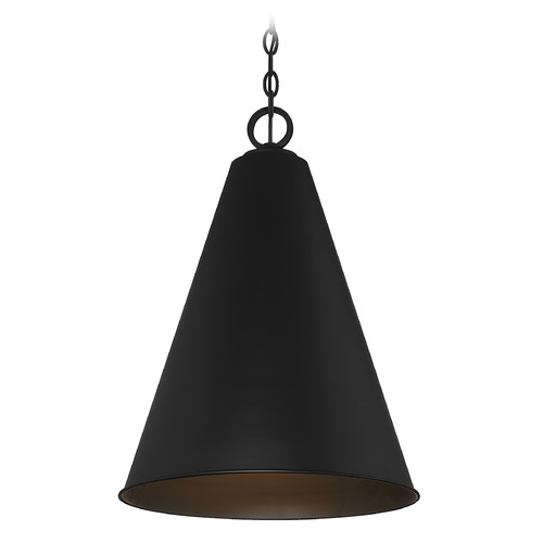 18-Inch Conical Pendant in Matte Black by Meridian