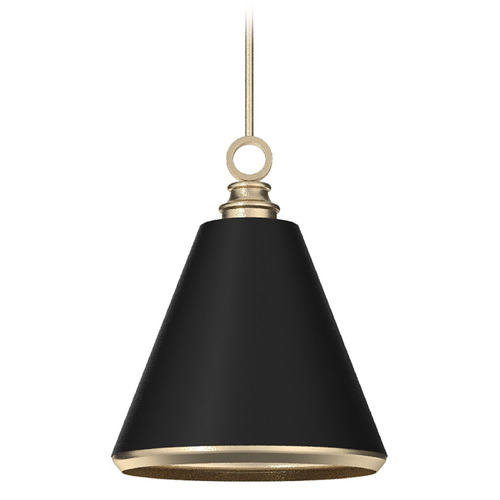 Hunter Fan Company Klein Alturas Gold & Flat Matte Black Pendant Light with Conical Shade