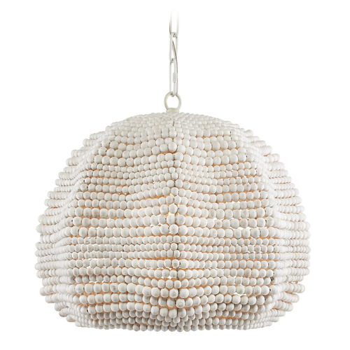 Octavia 19-Inch Pendant in Whitewash by Currey & Company