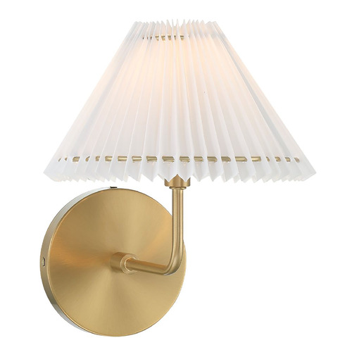 Single-Light Wall Sconce in Natural Brass by Meridian
