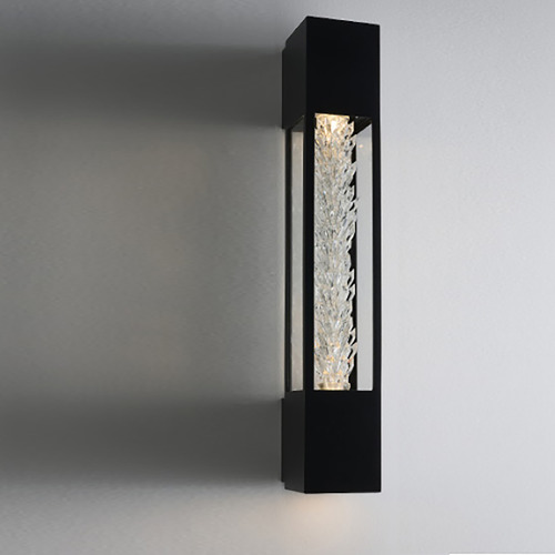 Allegri Crystal Esterno Cristallo Matte Black LED Outdoor Wall Light