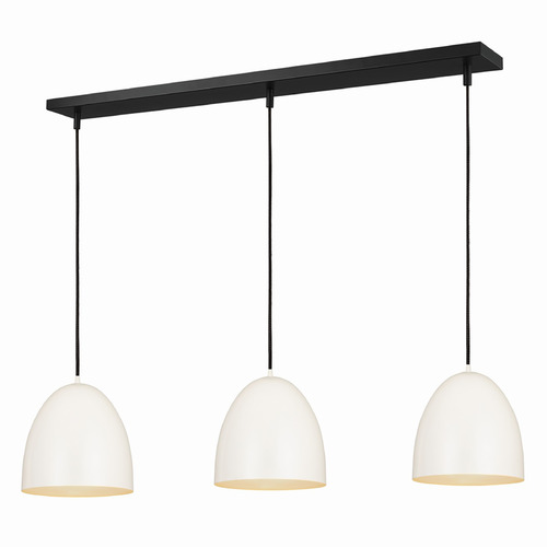 Z-Lite Z-Lite Z-Studio Satin White Multi-Light Pendant with Bowl / Dome Shade 6012P12-3L-SWH