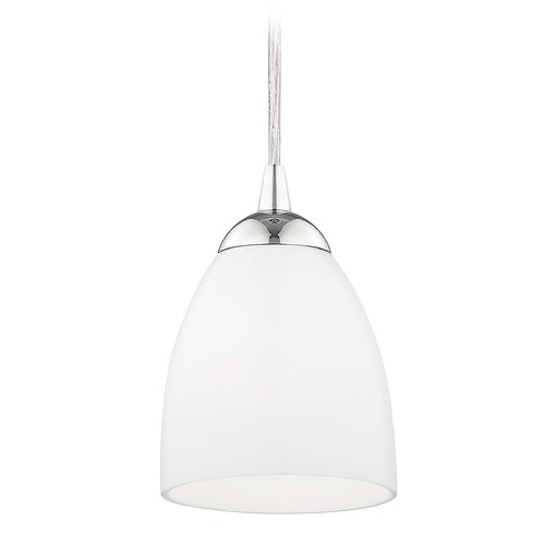 Design Classics Lighting Modern Mini-Pendant Light with Opal White Bell Glass 582-26 GL1024MB