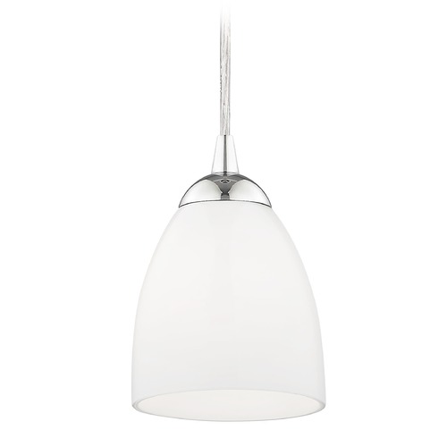 Modern Mini-Pendant Light with Opal White Bell Glass