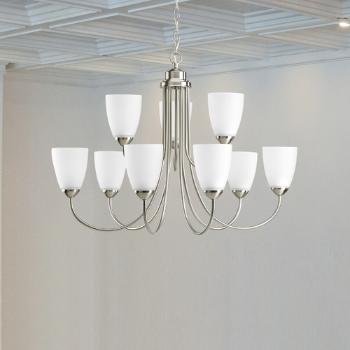 Progress Lighting Gather 27.75-Inch Chandelier in Brushed Nickel by Progress Lighting P4627-09