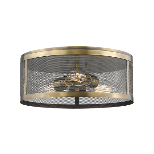 Meshsmith Natural Brass Flush Mount by Z-Lite