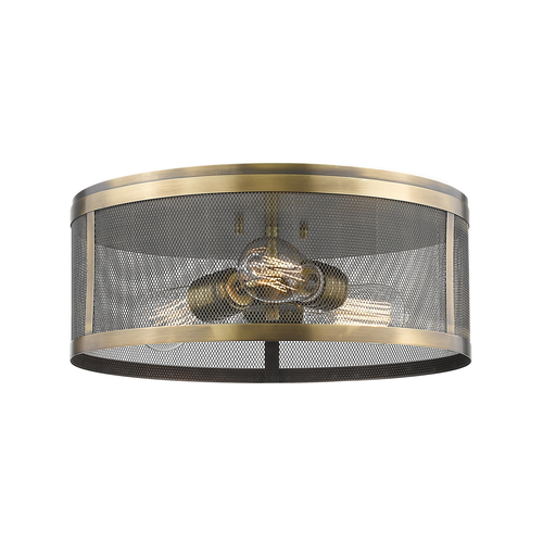 Z-Lite Meshsmith Natural Brass Flush Mount by Z-Lite 331F14-NB