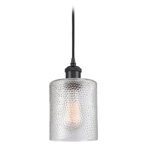 Innovations Lighting Innovations Lighting Cobbleskill Matte Black Mini-Pendant Light with Cylindrical Shade 516-1P-BK-G112