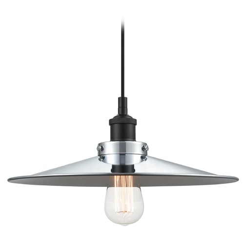 Matteo Lighting Bulstrodes Workshop Black & Chrome Pendant by Matteo Lighting C46113BKCH