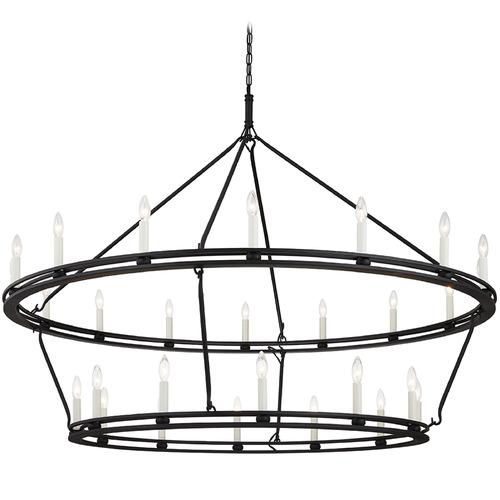 Troy Lighting Sutton Textured Black Chandelier
