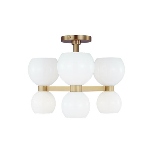 Londyn Semi-Flush Mount in Burnished Brass by Visual Comfort Studio