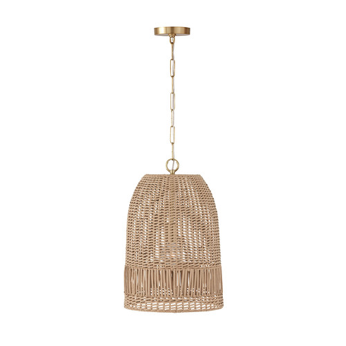 Naomi Medium Rattan Pendant in Matte Brass by Capital Lighting