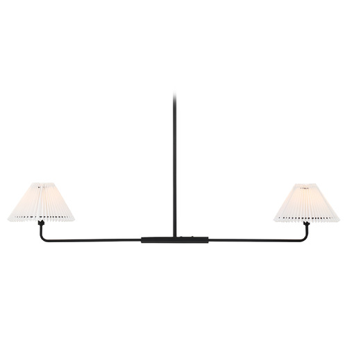 2-Light Linear Chandelier in Matte Black by Meridian