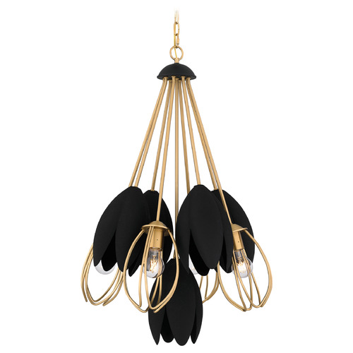 Quoizel Lighting Quoizel Lighting Seraphina Brushed Weathered Brass & Matte Black Pendant Light QP6214BWS