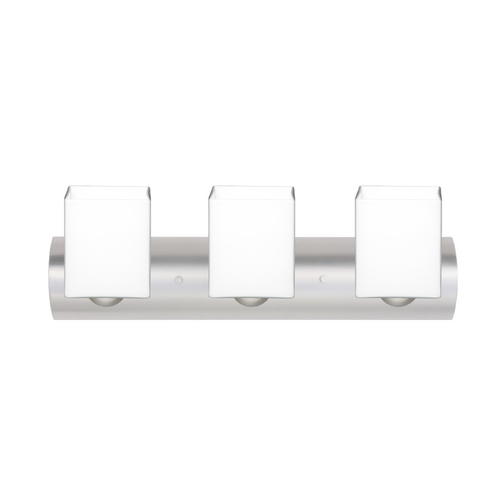 Modern Bathroom Light White Glass Satin Nickel by Besa Lighting