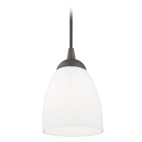 Design Classics Lighting Contemporary Mini-Pendant Light with Opal White Bell Glass 582-220 GL1024MB
