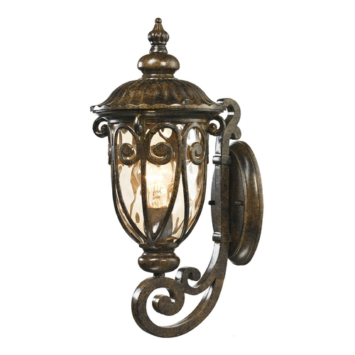 Elk Lighting Outdoor Wall Light with Beige / Cream Glass in Hazelnut Bronze Finish 45070/1