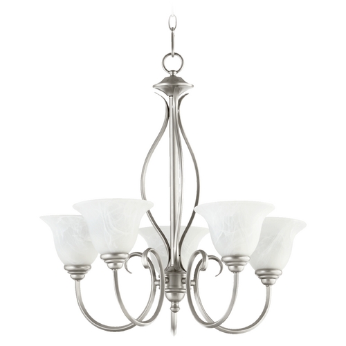 Quorum Lighting Spencer Classic Nickel Chandelier by Quorum Lighting 6010-5-64