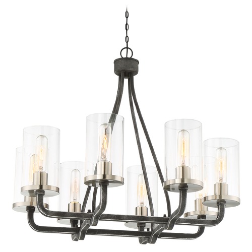 Sherwood Iron Black & Brushed Nickel Chandelier by Nuvo Lighting