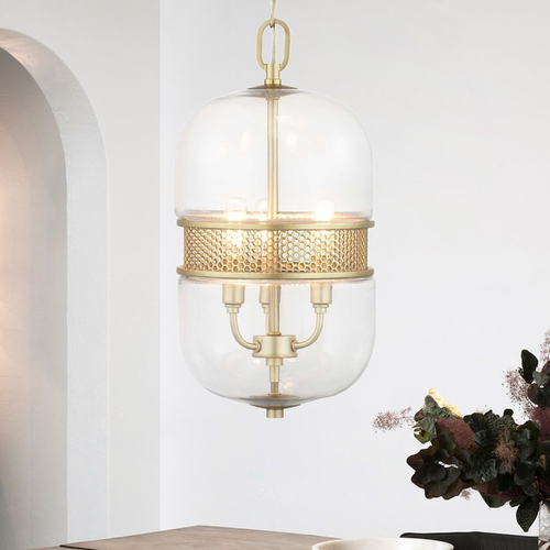 Cayce Vintage Gold Pendant with Oblong Shade by Progress Lighting