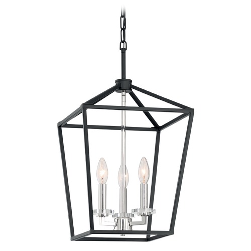 Satco Lighting Storyteller Matte Black & Polished Nickel Accents Pendant by Satco Lighting 60/7145