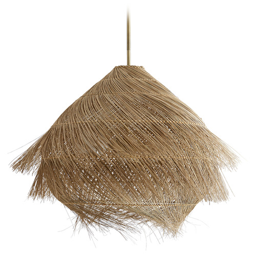 Arteriors Home Lighting Ashburn Pendant in Natural Buri & Brass by Arteriors Home 45086