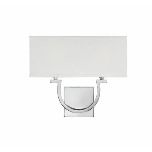 Rhodes 2-Light Wall Sconce in Polished Nickel by Savoy House