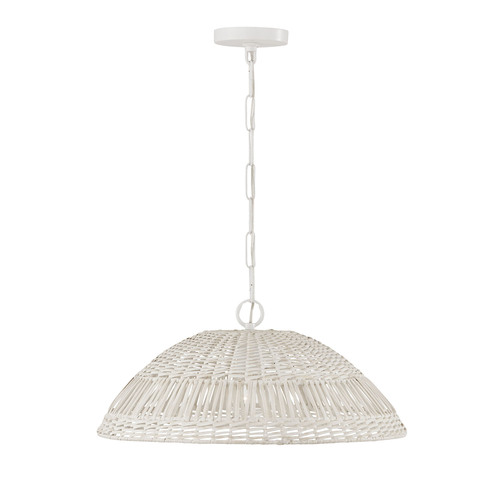 Naomi Small Rattan Pendant in Chalk White by Capital Lighting