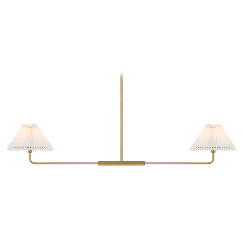 2-Light Linear Chandelier in Natural Brass by Meridian