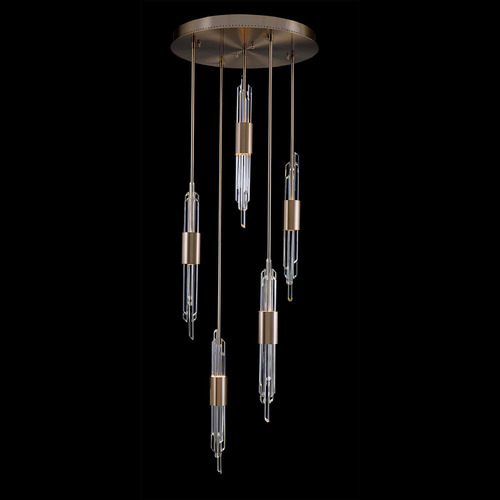 Allegri Lighting Allegri Crystal Lucca Brushed Champagne Gold LED Multi-Light Pendant 037952-038-FR001