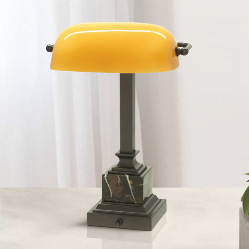 Shelburne Bankers Lamp in Mahogany Bronze by House of Troy Lighting