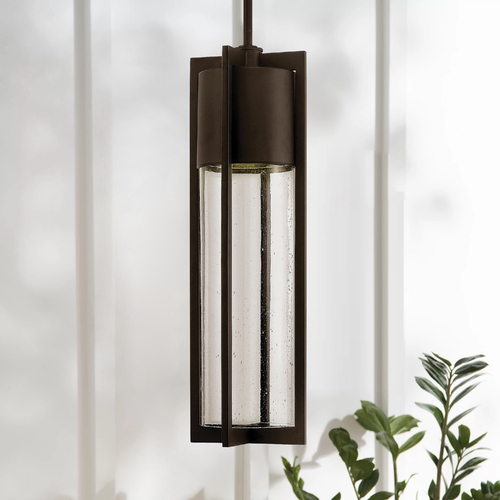 Hinkley Seeded Glass Outdoor Hanging Light Bronze Hinkley 1322KZ