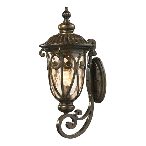 Elk Lighting Outdoor Wall Light with Beige / Cream Glass in Hazelnut Bronze Finish 45071/1