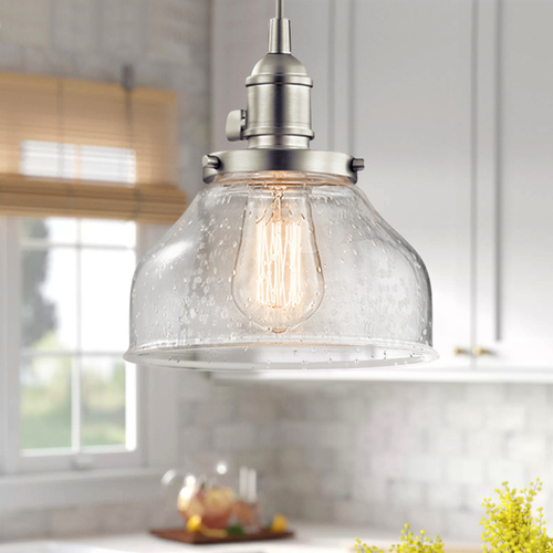 Kichler Lighting Seeded Glass Mini-Pendant in Brushed Nickel by Kichler Lighting 43850NI