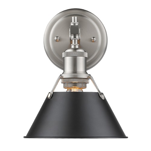 Golden Lighting Orwell Wall Sconce in Pewter & Black by Golden Lighting 3306-BA1 PW-BLK