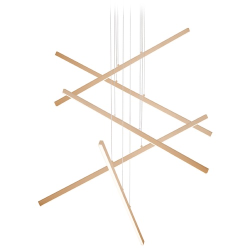 Modern Gold LED Multi-Light Pendant with Frosted Shade 3000K 12000LM by Kuzco Lighting