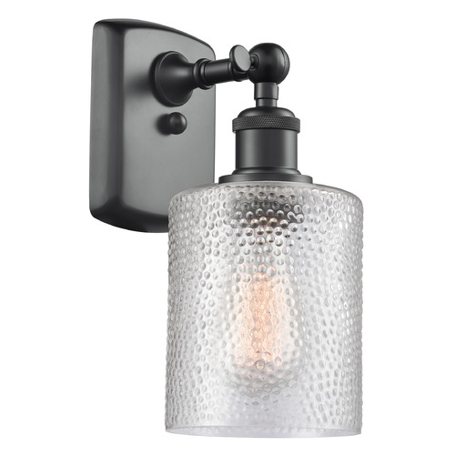 Innovations Lighting Cobbleskill Matte Black Sconce by Innovations Lighting 516-1W-BK-G112